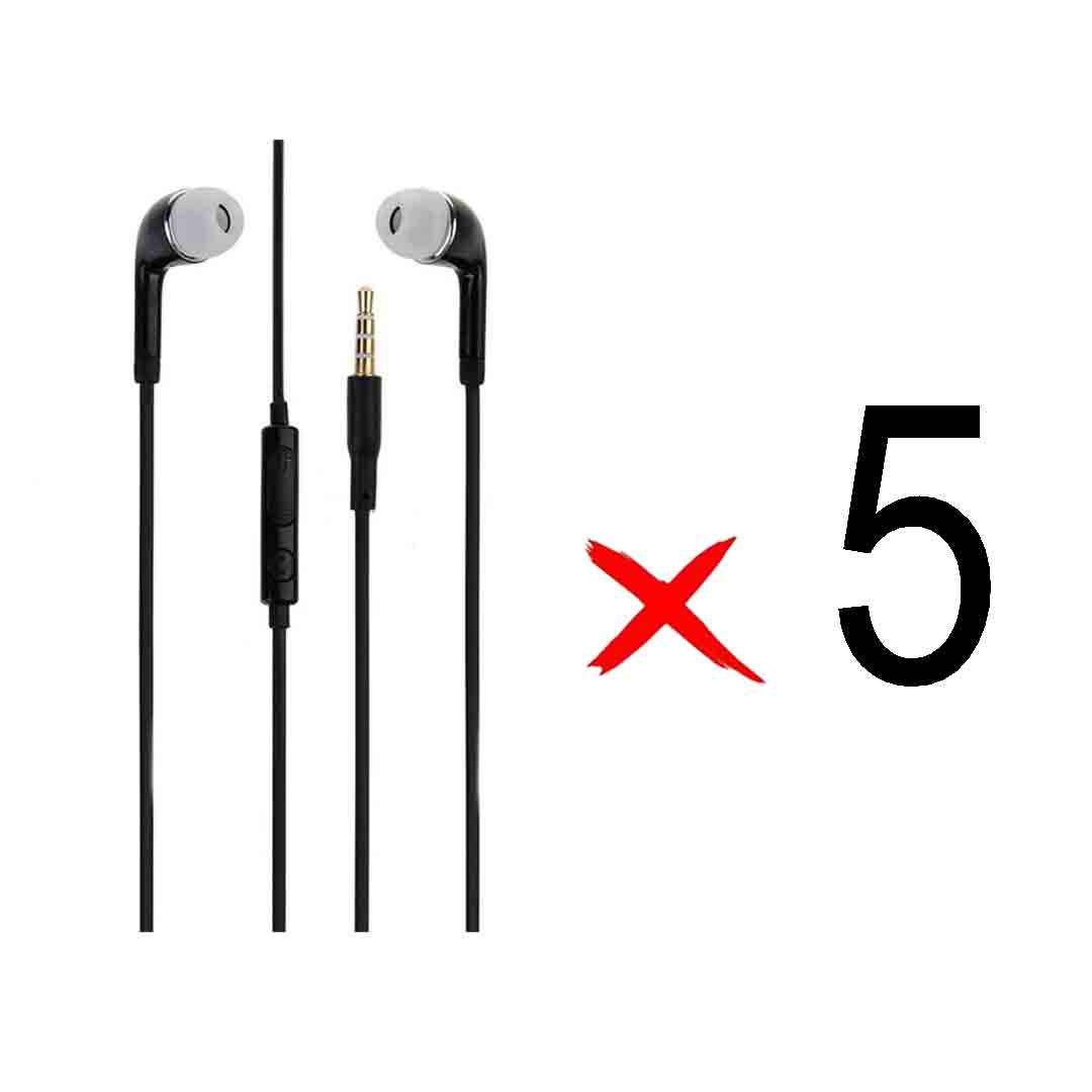 هندزفری با سیم Samsung مدل J5 - مشکی (بسته 5 عددی)